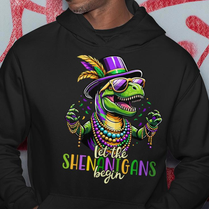 Trex Dinosaur Mardi Gras Costume Let The Shenanigans Begin Hoodie Personalized Gifts