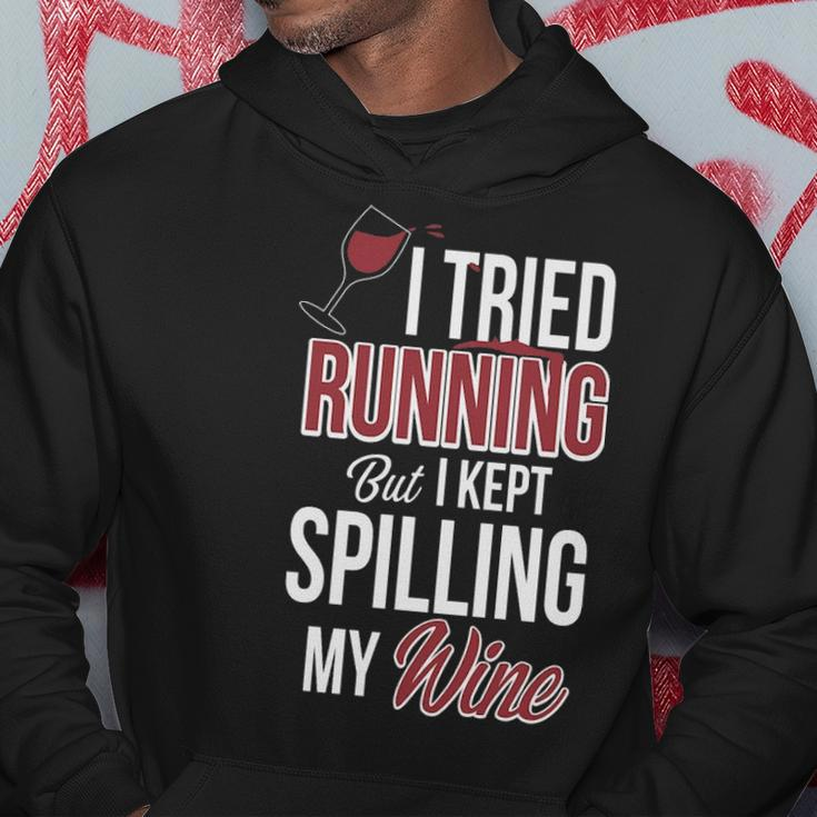 I Tried Running But Kept Spilling My Wine Hoodie Unique Gifts