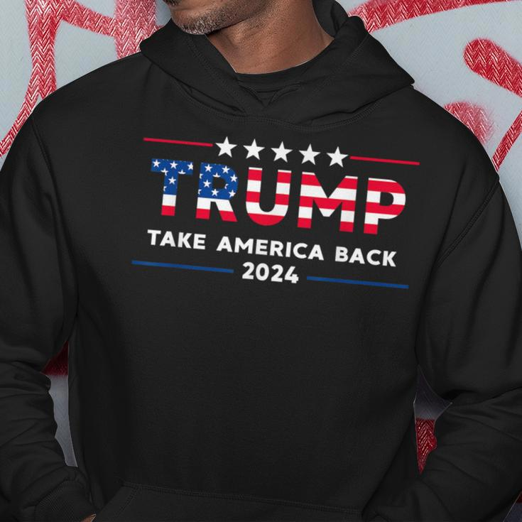 Trump 2024 Take America Back American Flag Trump 2024 Hoodie Unique Gifts