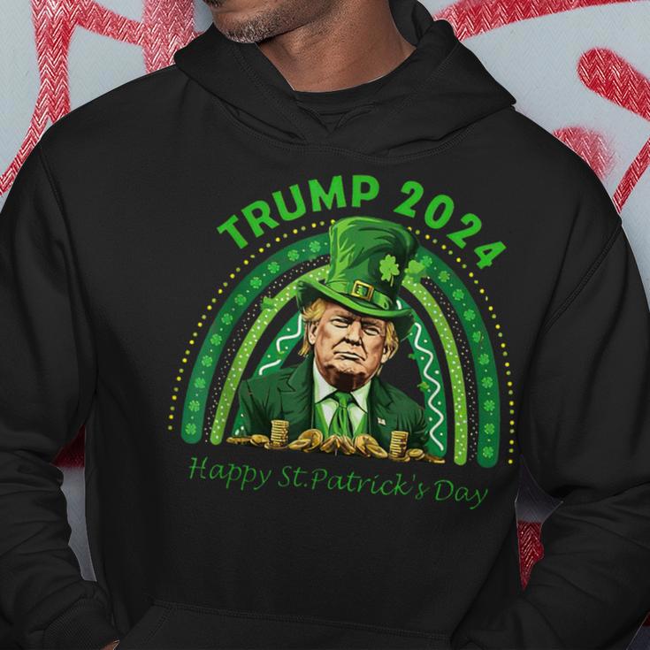 Trump 2024 Happy St Patrick Day Green Rainbow Hoodie Unique Gifts