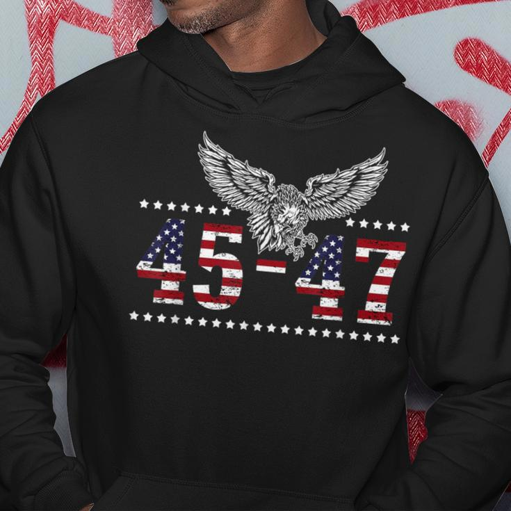 Trump 2024 President 45 And 47 American Flag Trump 2024 Hoodie Unique Gifts