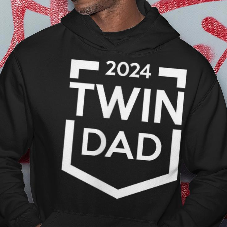 Twin Dad Est 2024 Twin Dad To Be New Daddy Iii Hoodie Unique Gifts