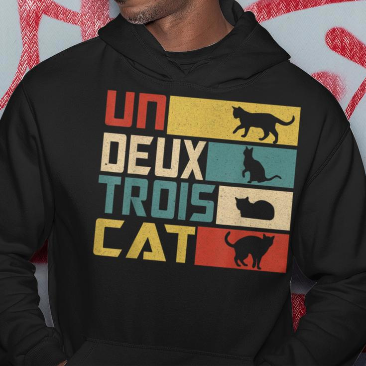 Un Deux Trois Cat French Word Game Cat Hoodie Lustige Geschenke