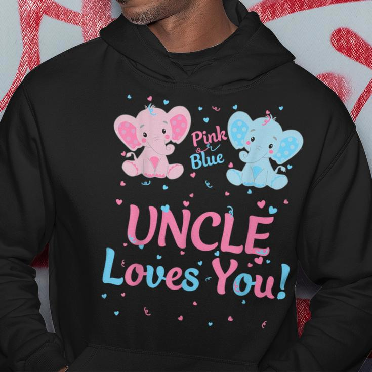 Uncle Gender Reveal Elephant Pink Or Blue Matching Family Hoodie Funny Gifts