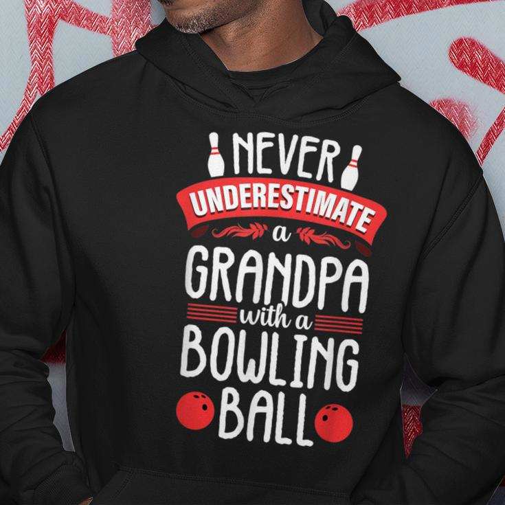 Never Underestimate Bowling Grandpa Bowler Team For Men Hoodie Unique Gifts