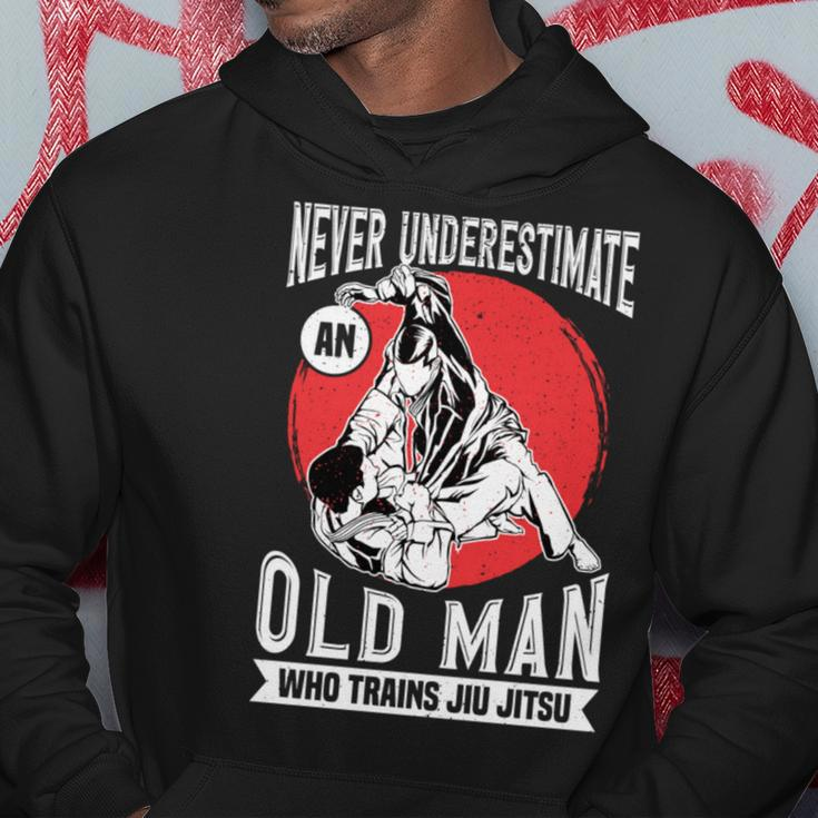 Never Underestimate An Old Guy Who Trains Jiu Jitsu Hoodie Unique Gifts