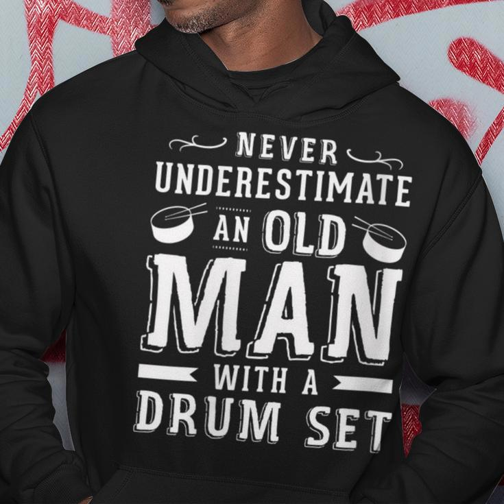 Never Underestimate An Old Man With A Drum Set Drummer Fan Hoodie Personalized Gifts