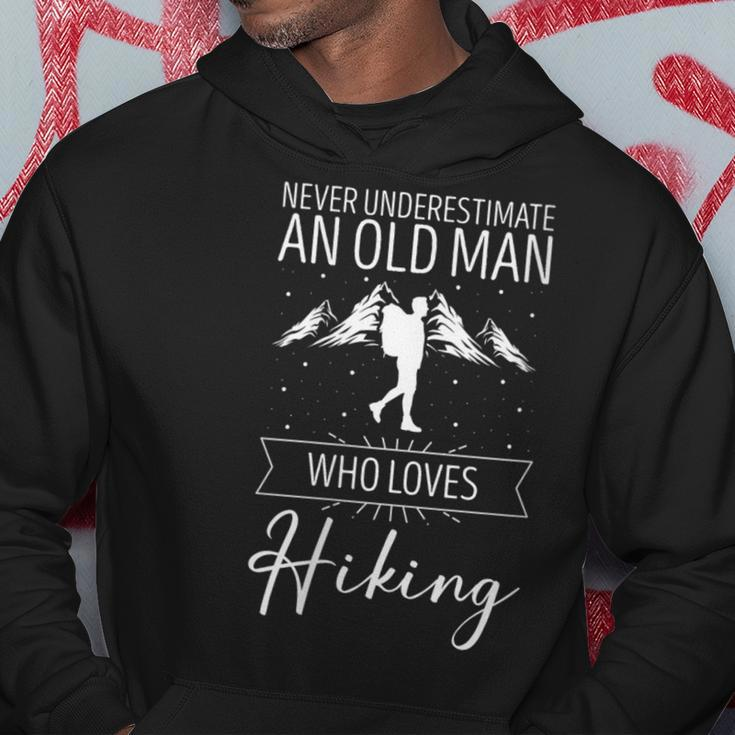 Never Underestimate An Old Man Who Loves Hiking Hoodie Unique Gifts