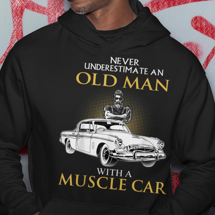 Never Underestimate An Old Man With A Muscle Car Racing Hoodie Personalized Gifts