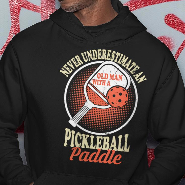 Never Underestimate An Old Man With A Pickleball Paddle Man Hoodie Personalized Gifts