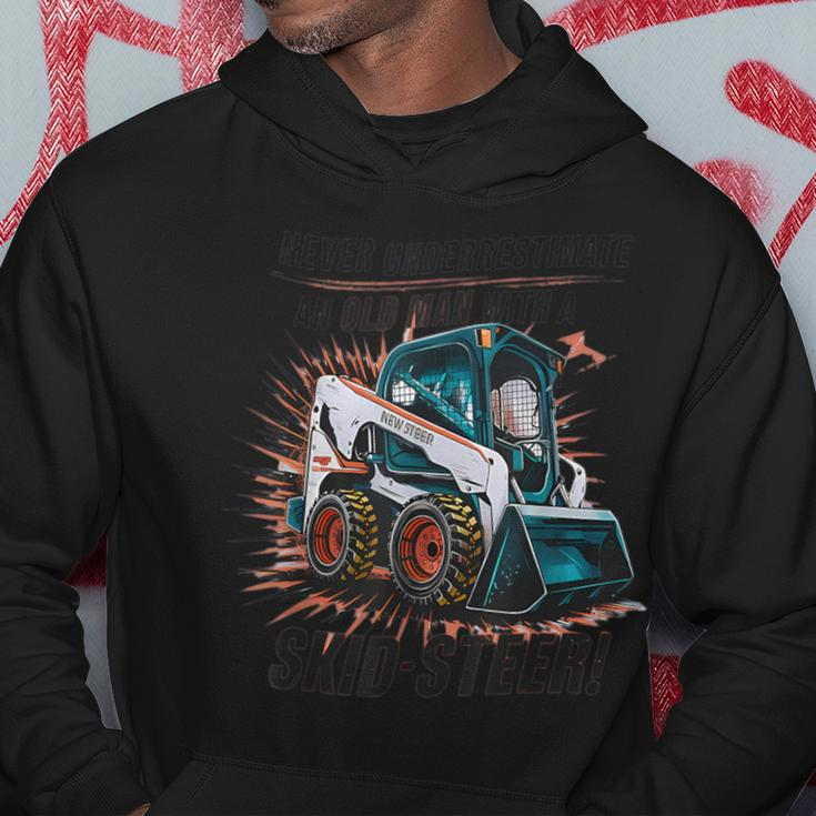 Never Underestimate An Old Man With Skid Sr Bobcat Hoodie Unique Gifts