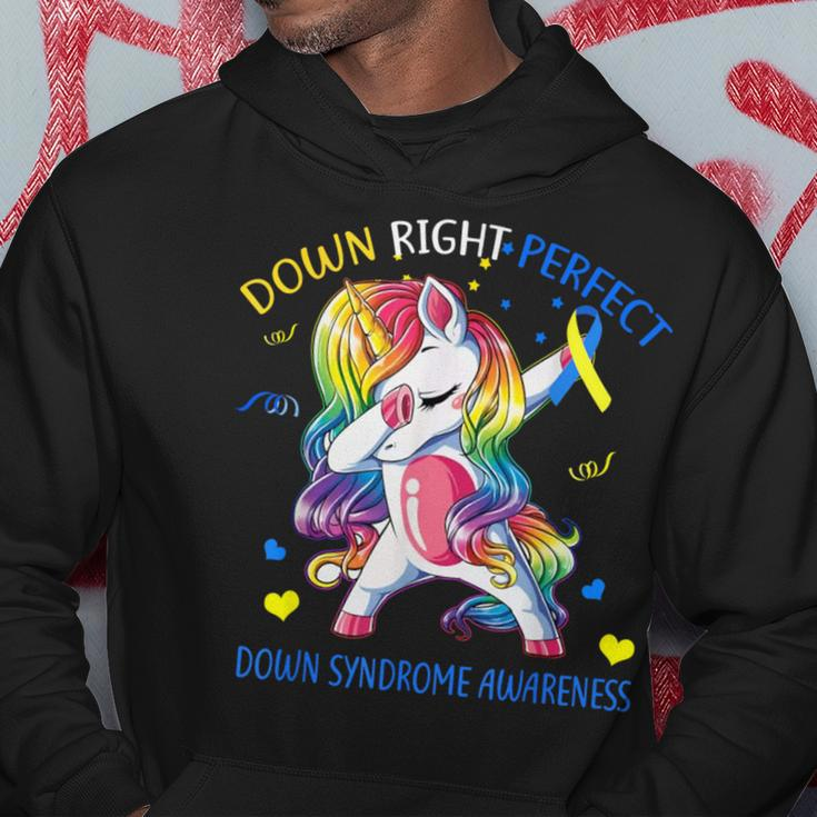 Unicorn Down Right Perfect Down Syndrome Awareness Hoodie Unique Gifts