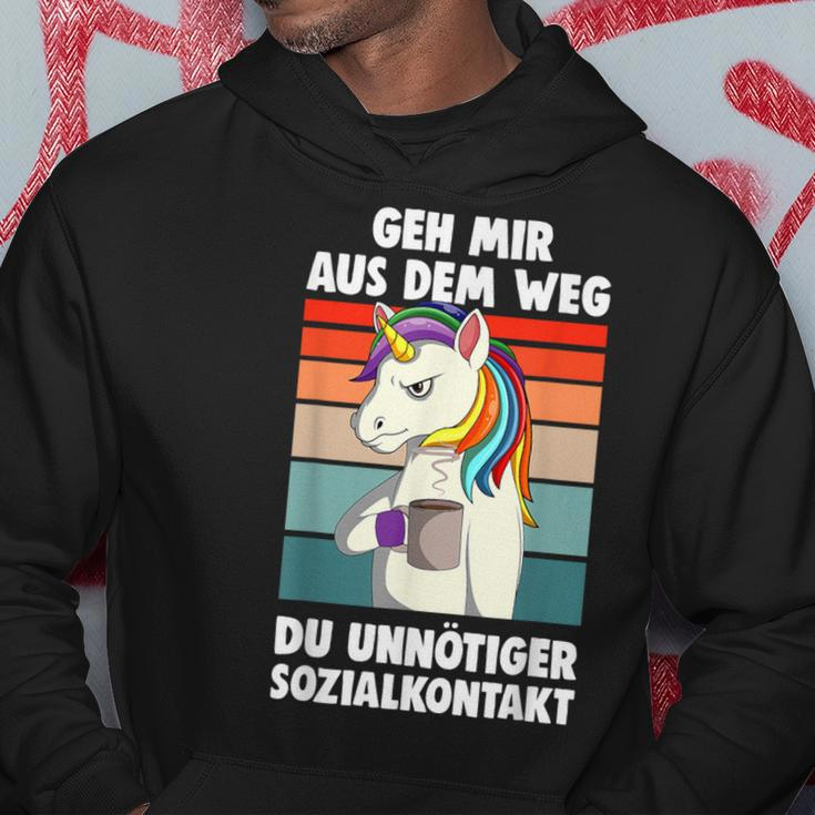 Unicorn Geh Mir Aus Dem Weg Du Unnötiger Sozialkontakt German S Hoodie Lustige Geschenke