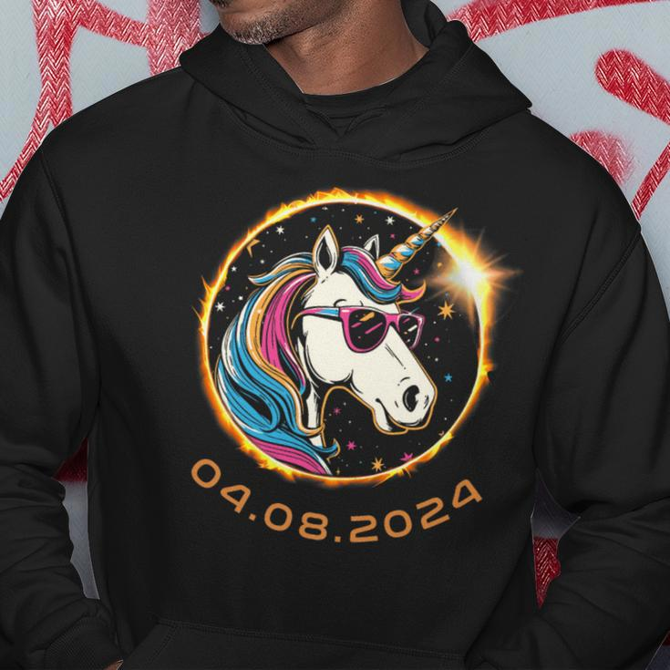 Unicorn With Sunglasses Total Solar Eclipse 2024 Hoodie Personalized Gifts