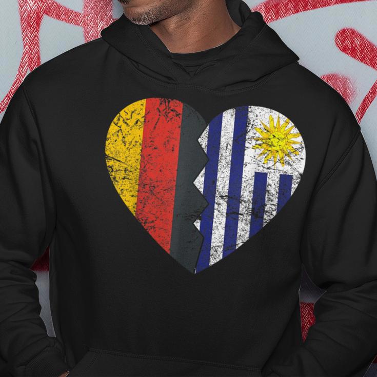 Uruguayische Deutsche Flagge Herz Deutschland Uruguay Flagge Wurzeln Kapuzenpullover Lustige Geschenke