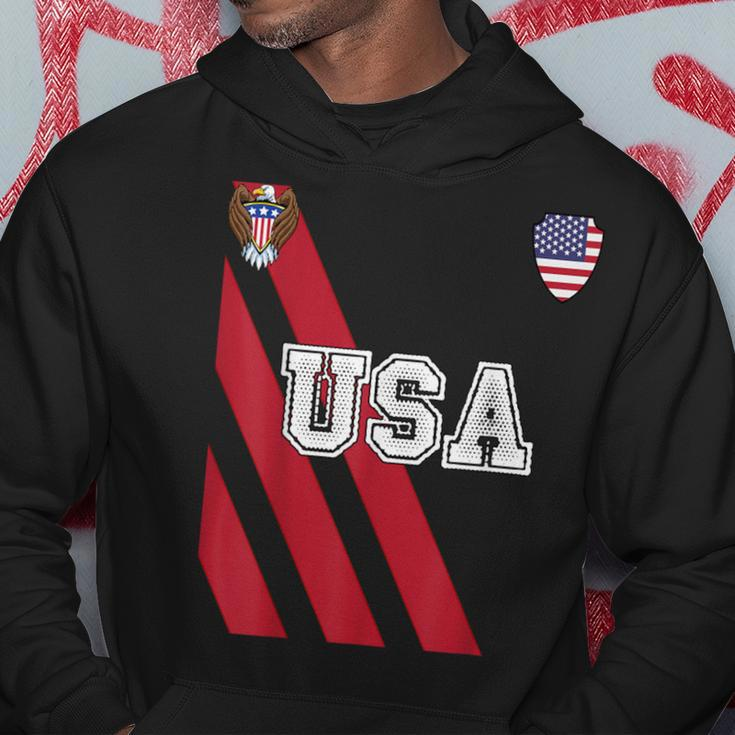 Usa America Soccer Jersey Red Blue Football Ball Travel Hoodie Unique Gifts