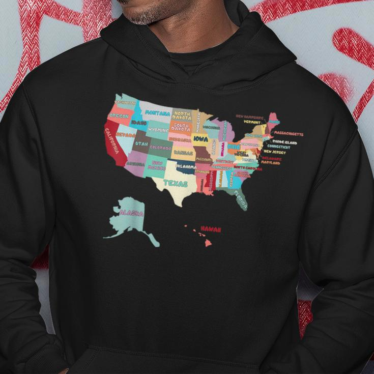 Usa Map With States Names United States Us Hoodie Unique Gifts