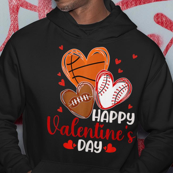 Valentines Day Happy Basketball Baseball Football Boys Mens Hoodie Funny Gifts