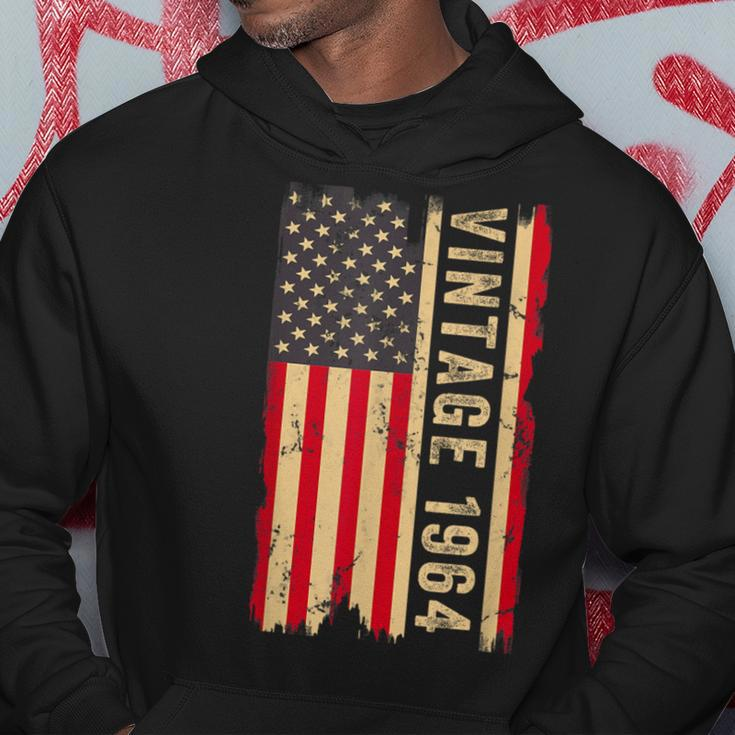 Vintage 1964 60Th Birthday 60 Years Old American Flag Hoodie Personalized Gifts