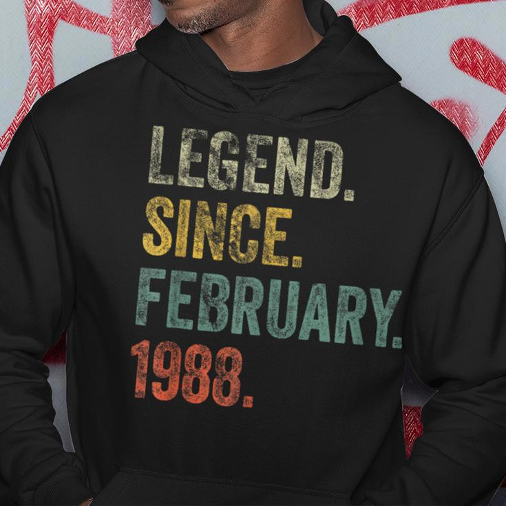 Vintage 1988 34Th Birthday Legend Since February 1988 Hoodie Unique Gifts