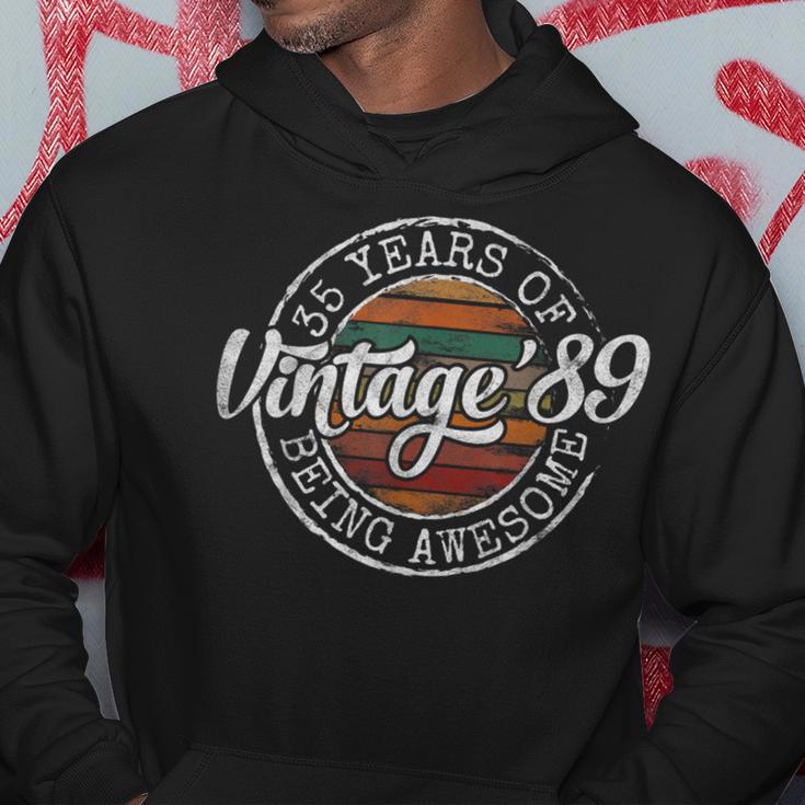 Vintage 1989 Bday Stamp 35Th Birthday 35 Year Old Hoodie Unique Gifts