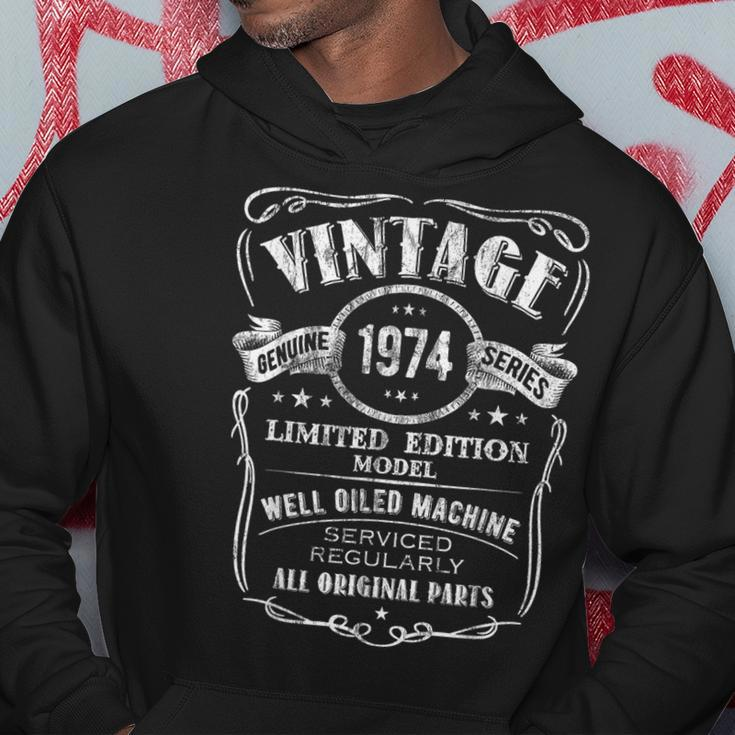 Vintage 50Th Birthday Well-Oiled Machine Since 1974 Hoodie Unique Gifts