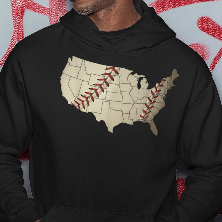 Vintage America Baseball Team Us Country Ball Map Merica Fan Hoodie Unique Gifts