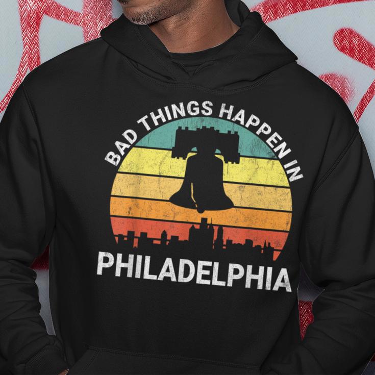 Vintage Bad Things Happen In Philadelphia Philly Hoodie Unique Gifts