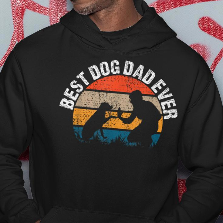 Vintage Best Dog Dad Ever Retro Fist Pump Puppy Doggy Hoodie Lustige Geschenke