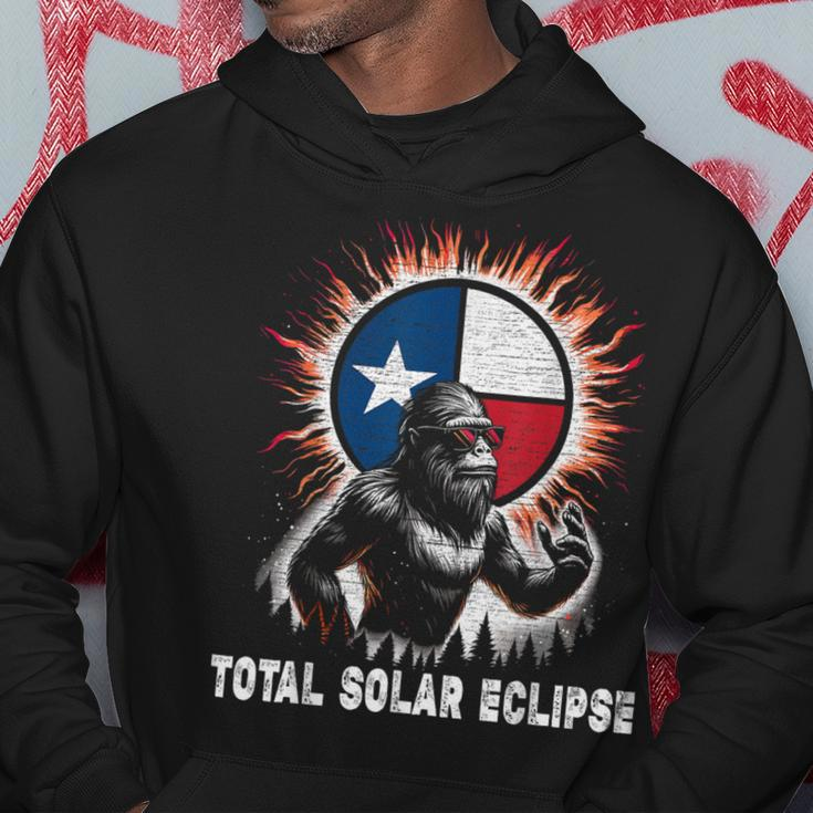 Vintage Bigfoot Total Solar Eclipse Texas Flag Hoodie Unique Gifts