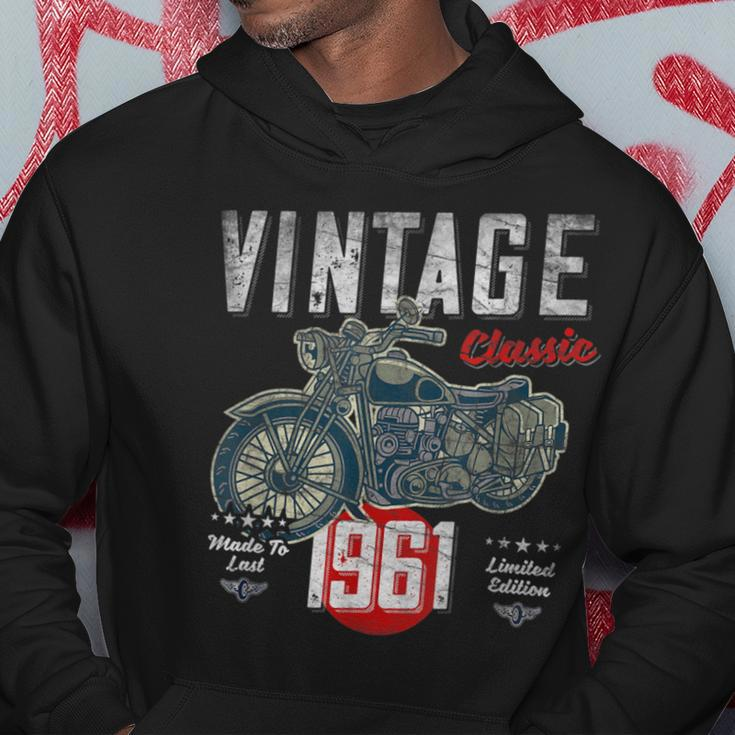 Vintage Born 1961 60Th Birthday Classic Retro Motorcycle Hoodie Unique Gifts