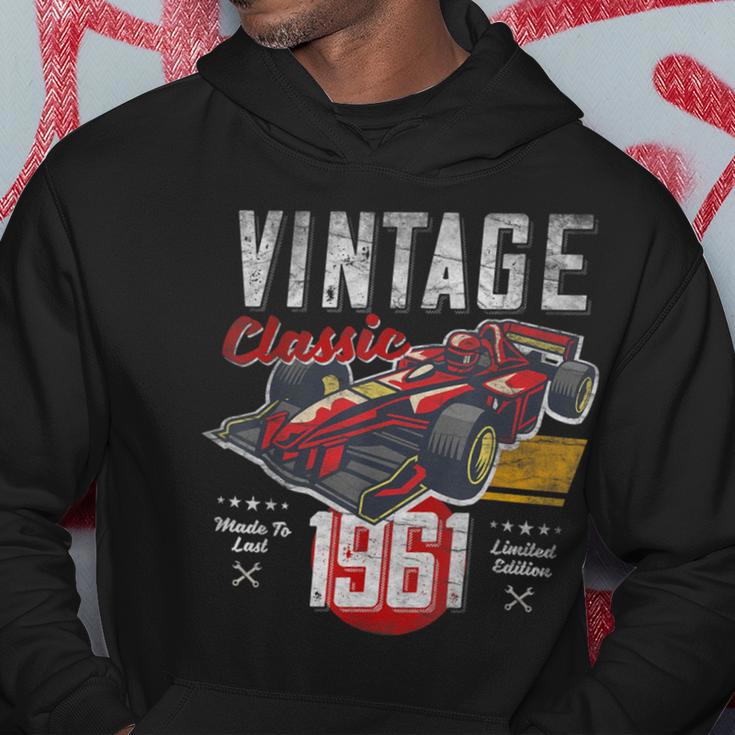 Vintage Born 1961 60Th Birthday Grand Prix Race Car Hoodie Unique Gifts