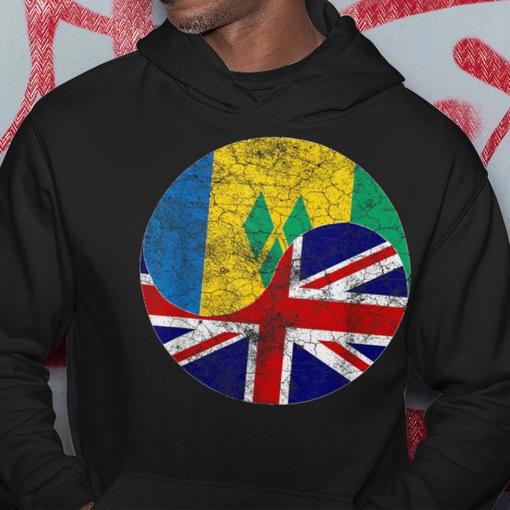 Vintage British & St Vincent And The Grenadines Flags Hoodie Unique Gifts