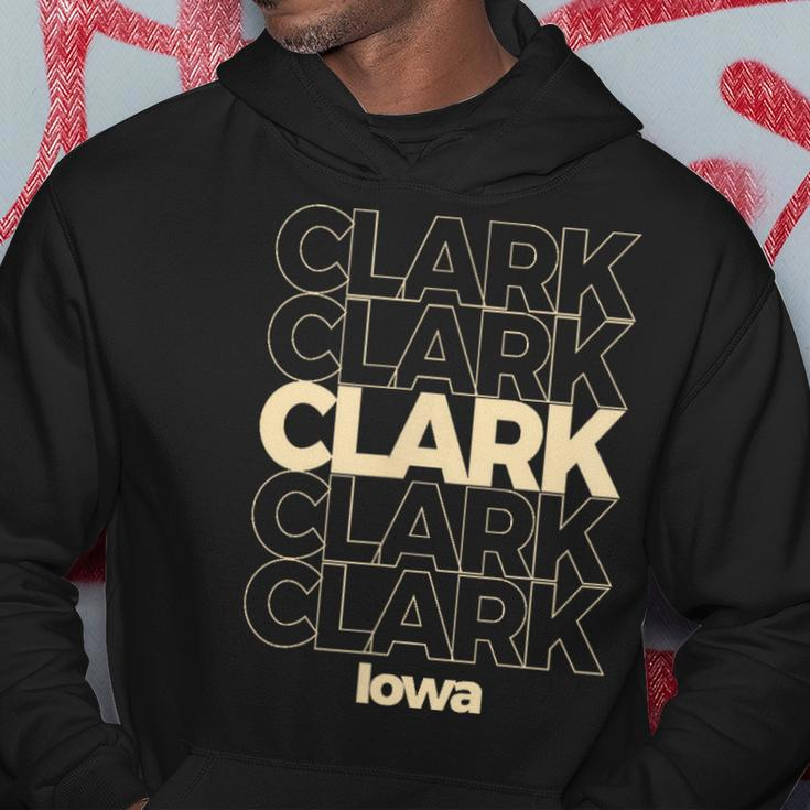 Vintage Clark Iowa Repeating Text Hoodie Unique Gifts