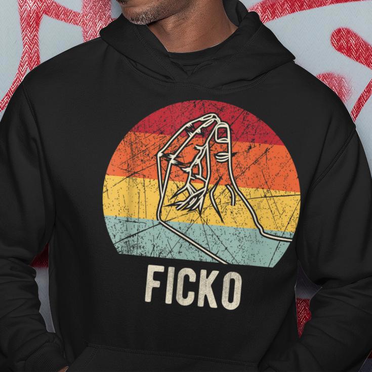 Vintage Du Bisch Ein Ficko Italian Gesture Handmark Hoodie Lustige Geschenke