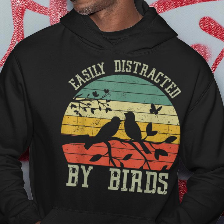 Vintage Easily Distracted By Birds For Bird Watcher Hoodie Unique Gifts