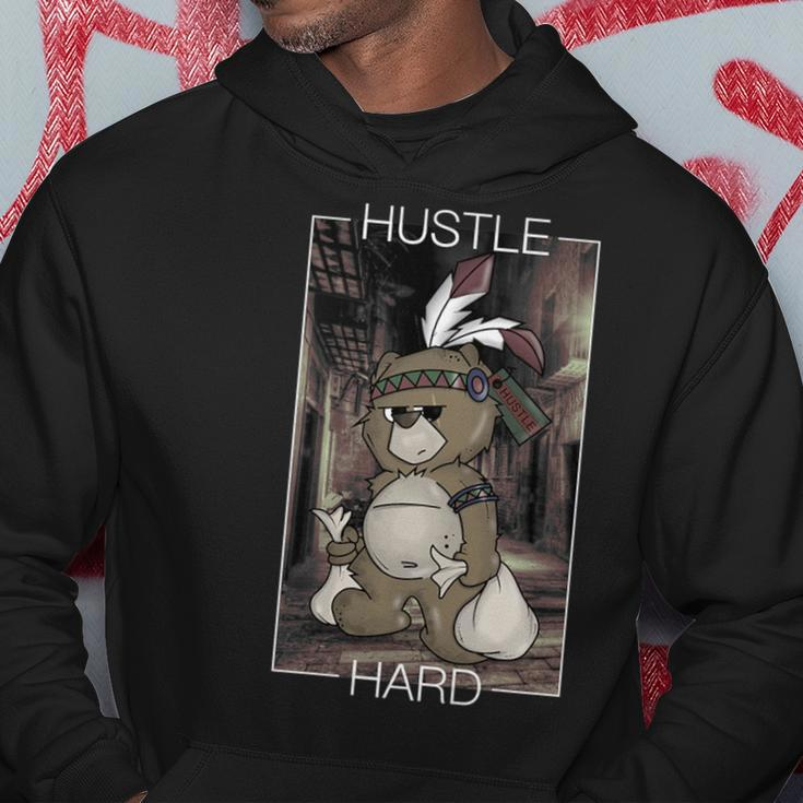 Vintage Hustle Hard Clothing For American Bear Hustler Hoodie Unique Gifts