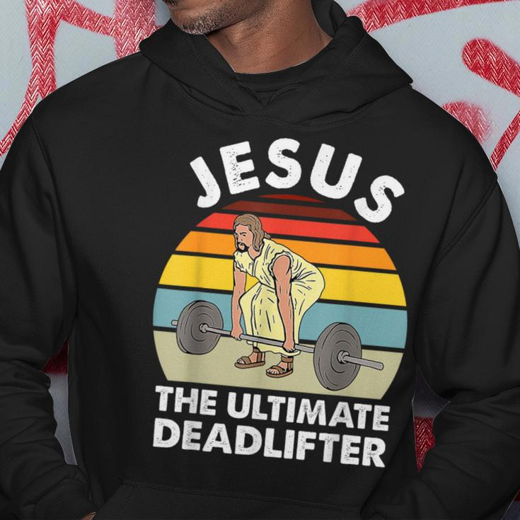 Vintage Jesus The Ultimate Deadlifter Gym Bodybuliding Hoodie Unique Gifts