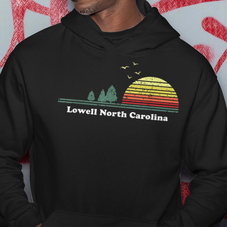 Vintage Lowell North Carolina Sunset Souvenir Print Hoodie Unique Gifts