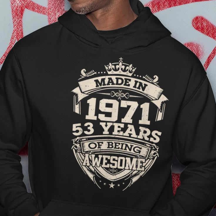 Vintage Made In 1971 53 Years Of Being Awesome Birthday Men Hoodie Unique Gifts
