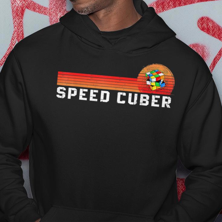 Vintage Math Cuber Heartbeat Speed Cubing Puzzle Lover Cube Hoodie Unique Gifts