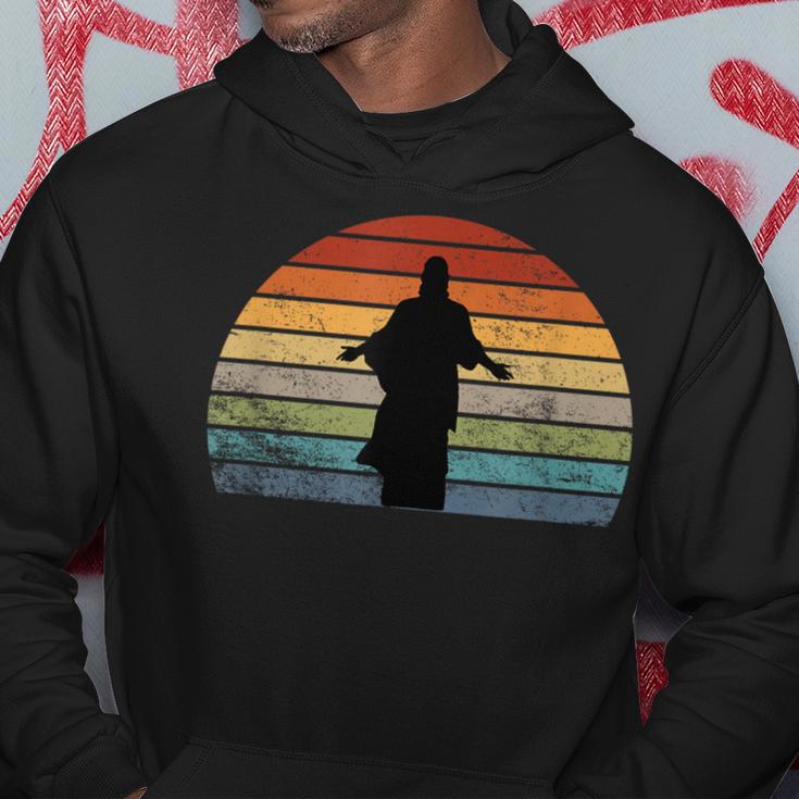 Vintage Retro Sunset Jesus Silhouette Hoodie Unique Gifts