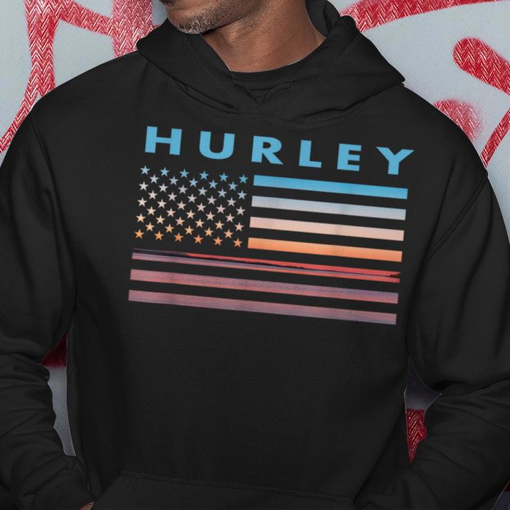 Vintage Sunset American Flag Hurley Virginia Hoodie Unique Gifts