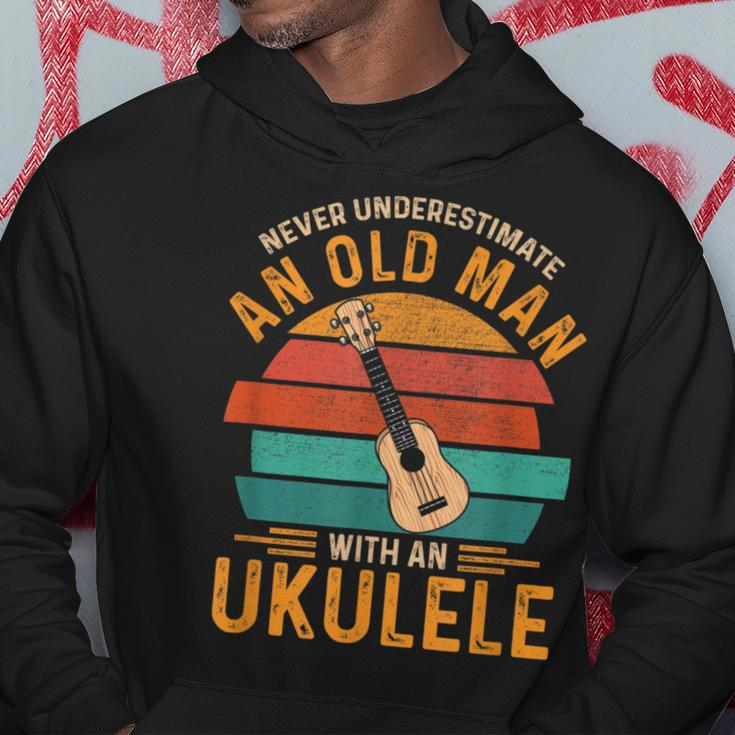 Vintage Never Underestimate An Old Man With An Ukulele Hoodie Personalized Gifts