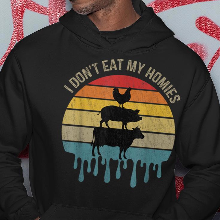 Vintage Vegetarian I Don't Eat Homies Vegan Farmer My Animal Hoodie Unique Gifts