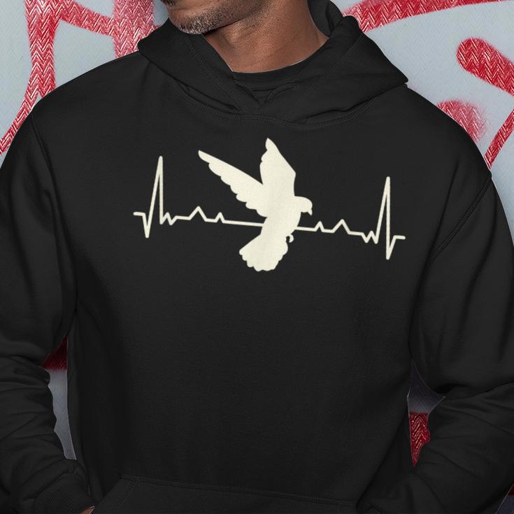 Vogel Taube Herzfrequenz Heart Rhythm Hoodie Lustige Geschenke