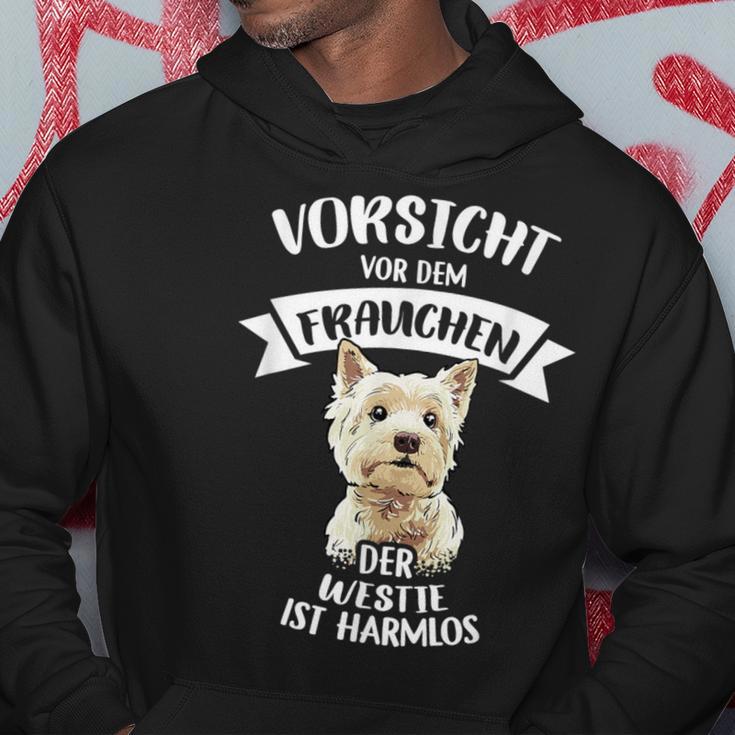 Vorsichtor Dem Frauchen Der Westie Ist Harmlos Gassi Hoodie Lustige Geschenke