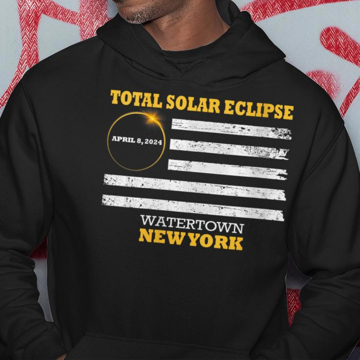 Watertown New York Solar Eclipse 2024 Us Flag Hoodie Unique Gifts