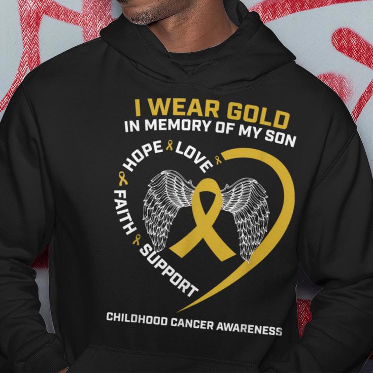 I Wear Gold In Memory Of My Son Childhood Cancer Awareness Hoodie Unique Gifts