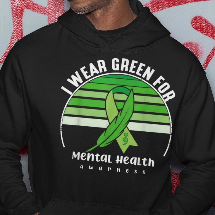 I Wear Green Mental Health Awareness Month Mental Health Hoodie Funny Gifts